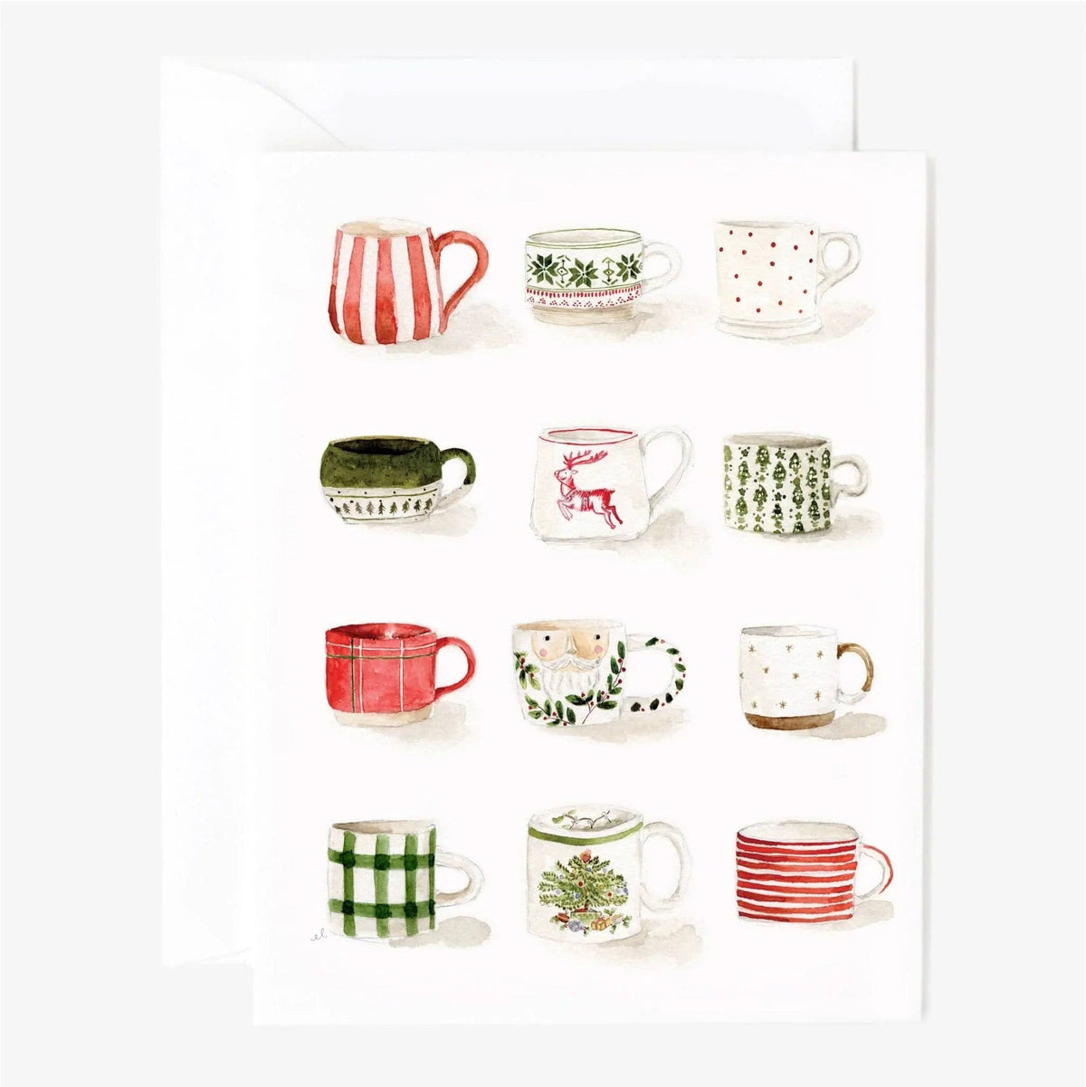 Christmas mugs notecard