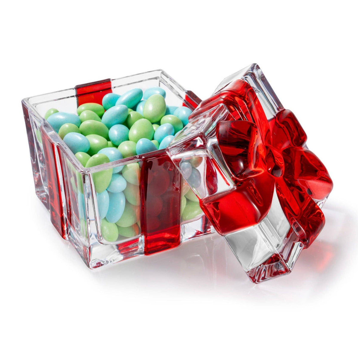Red Ribboned Gift Wrapped Crystal Keepsake Box