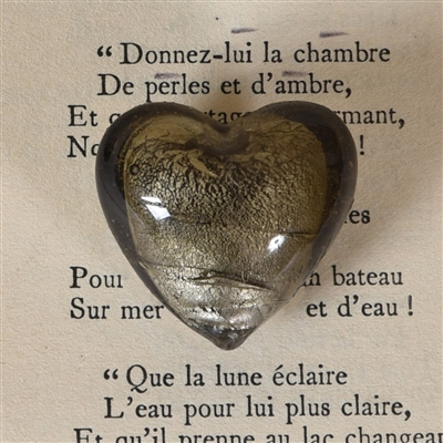 Venetian Glass Heart - Platinum