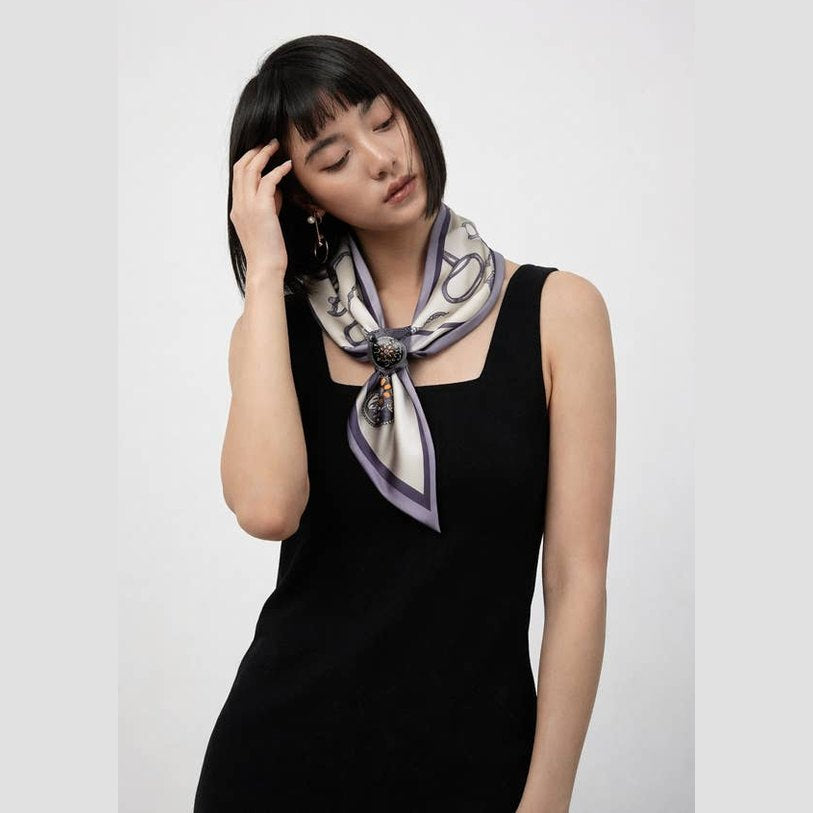 Purple Snaffle Bit Loop Scarf