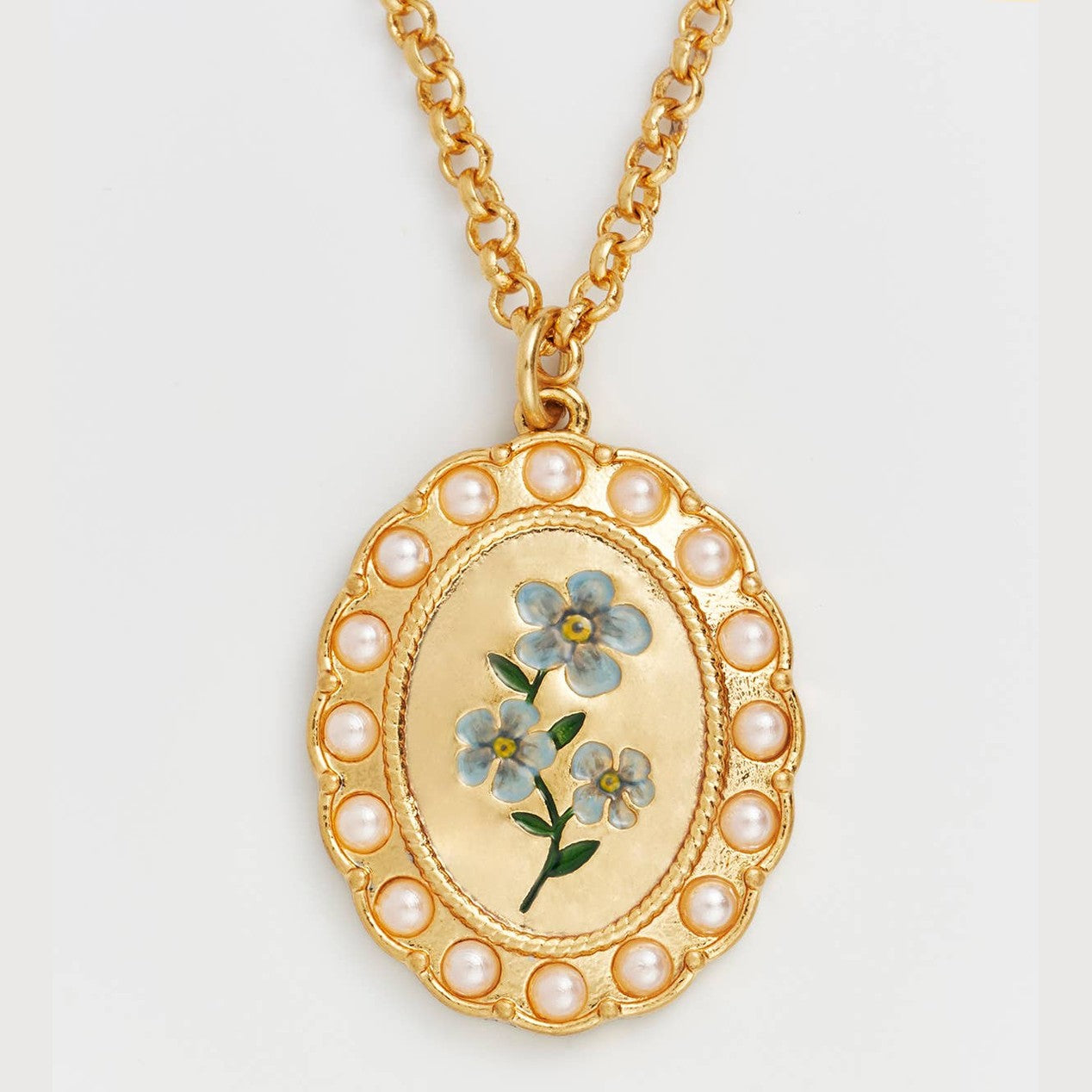 Forget Me Not Cameo Necklace