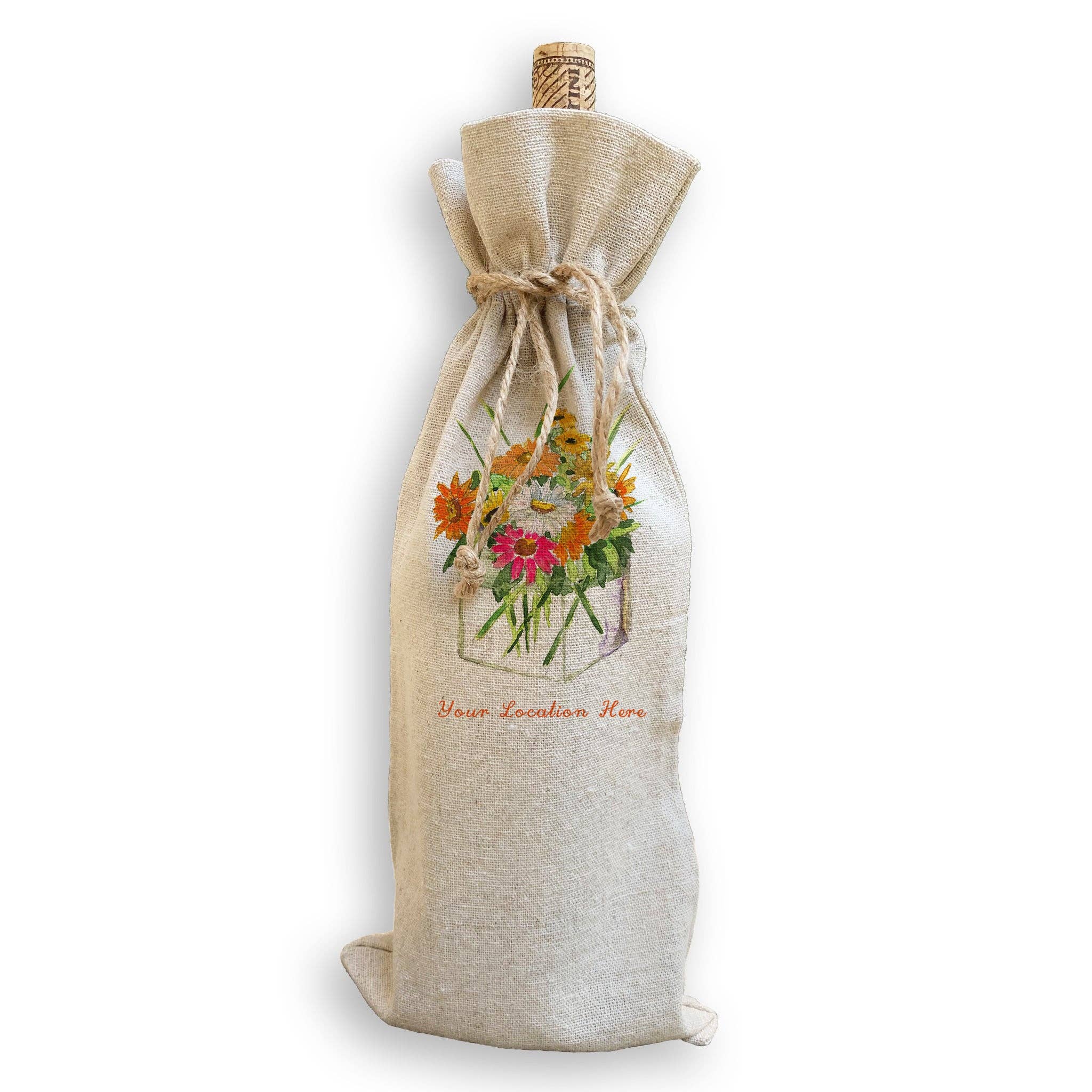 Square Vase with Flowers and Location