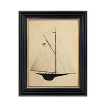 Load image into Gallery viewer, Sailing Yacht Reliance Vintage Printed Silhouette with Glass