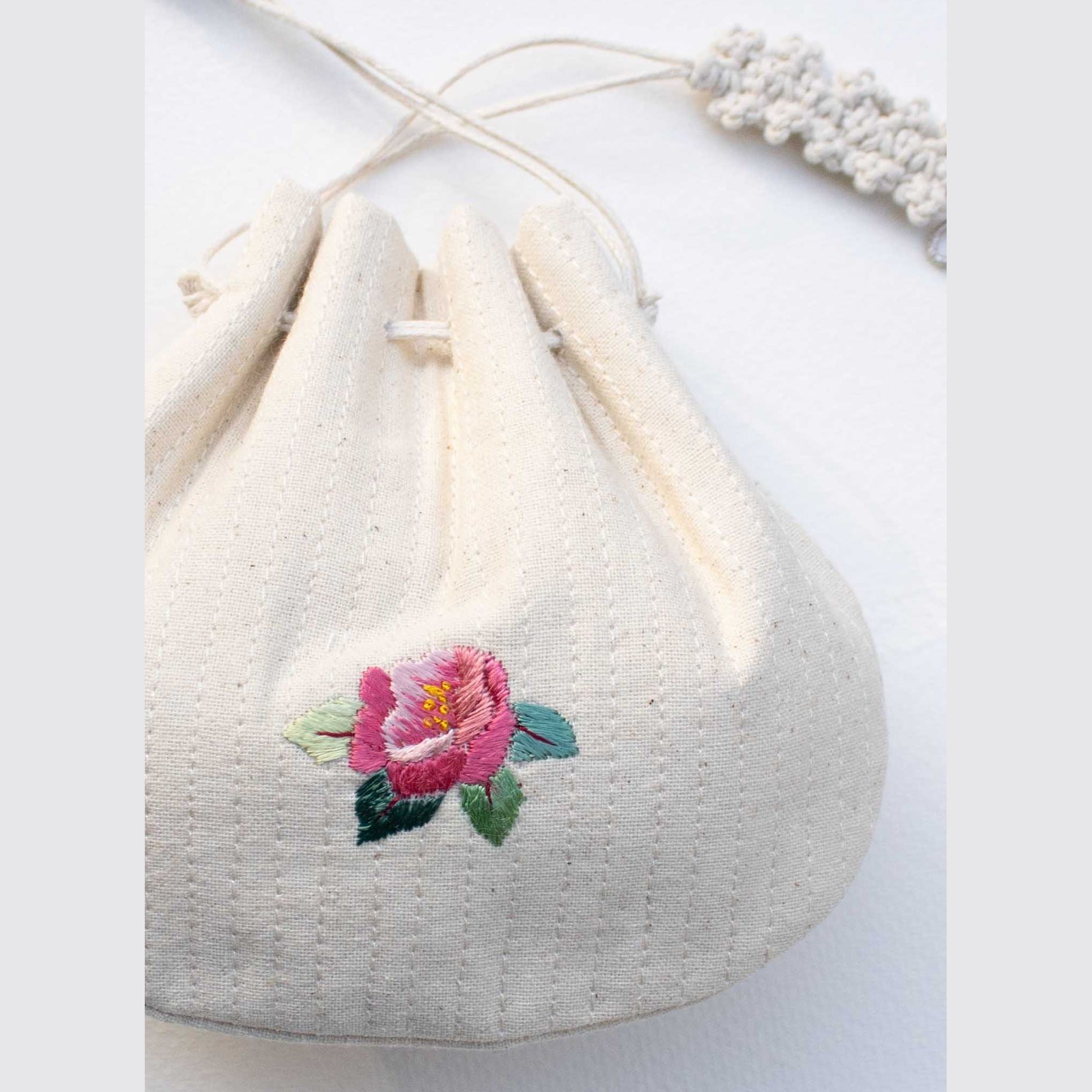 Embroidered Drawstring Pouch – Sample Sale