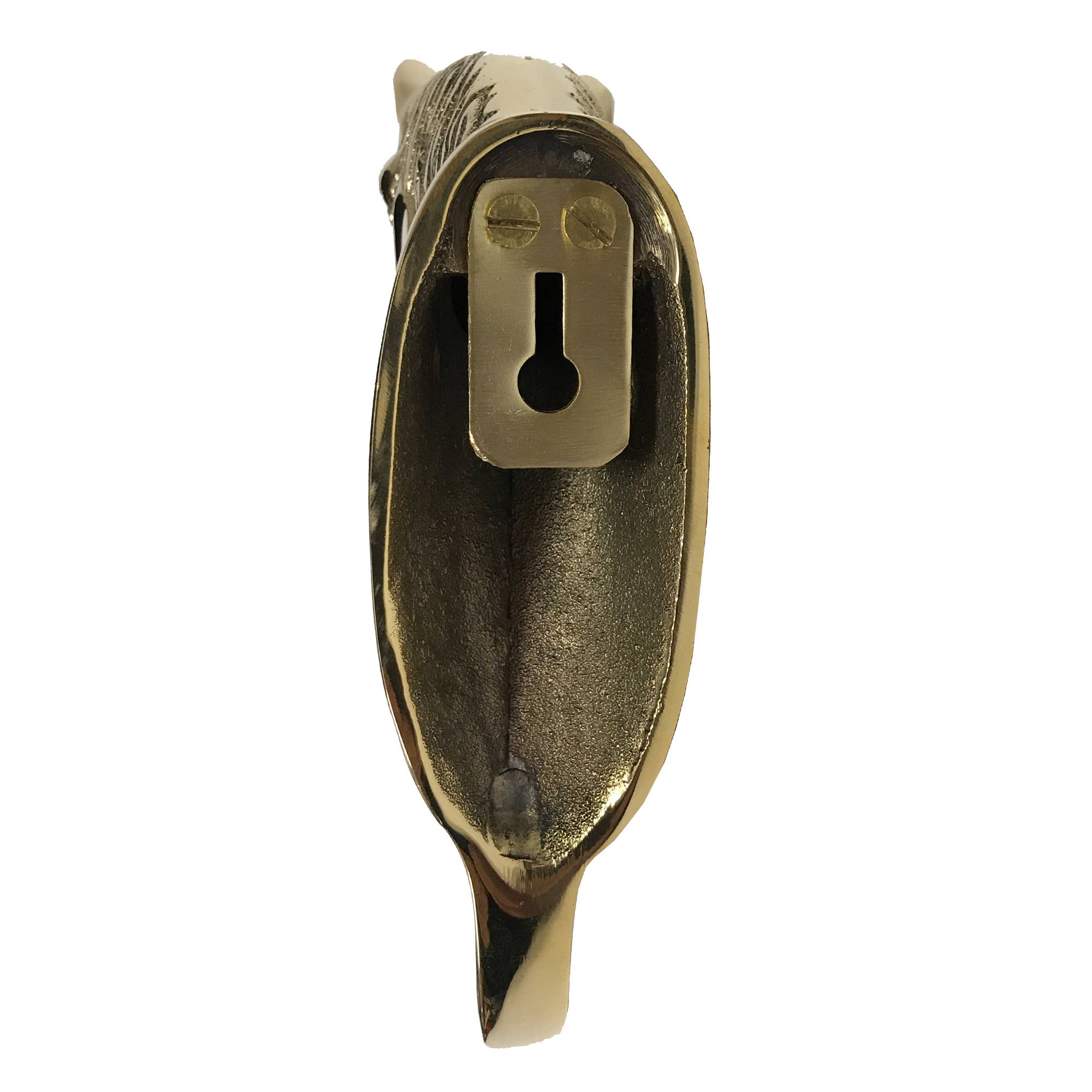 Solid Textured Polished Brass Horse Head Hanger, 6”