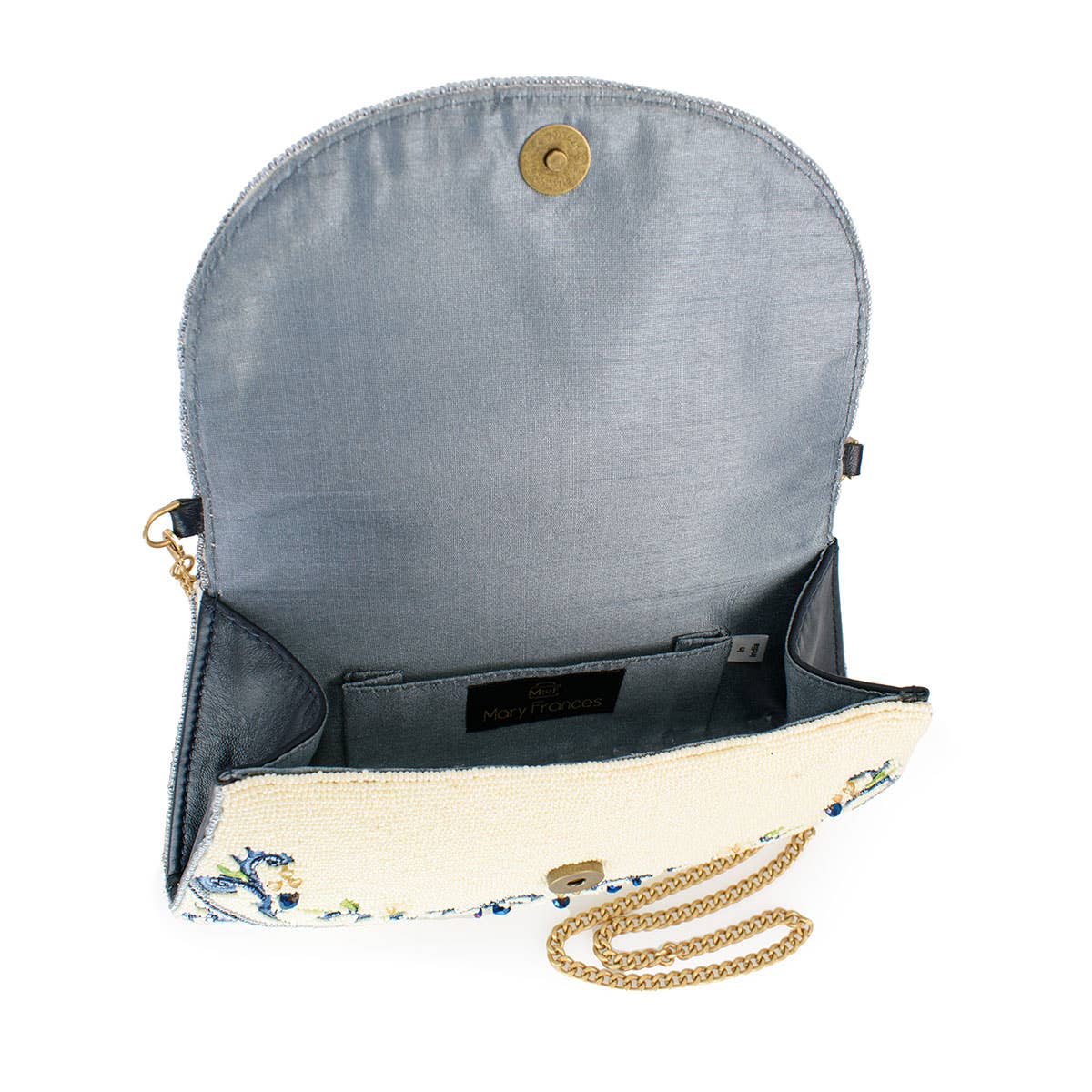 Capri Lemons Yellow and Blue Beaded Crossbody Handbag