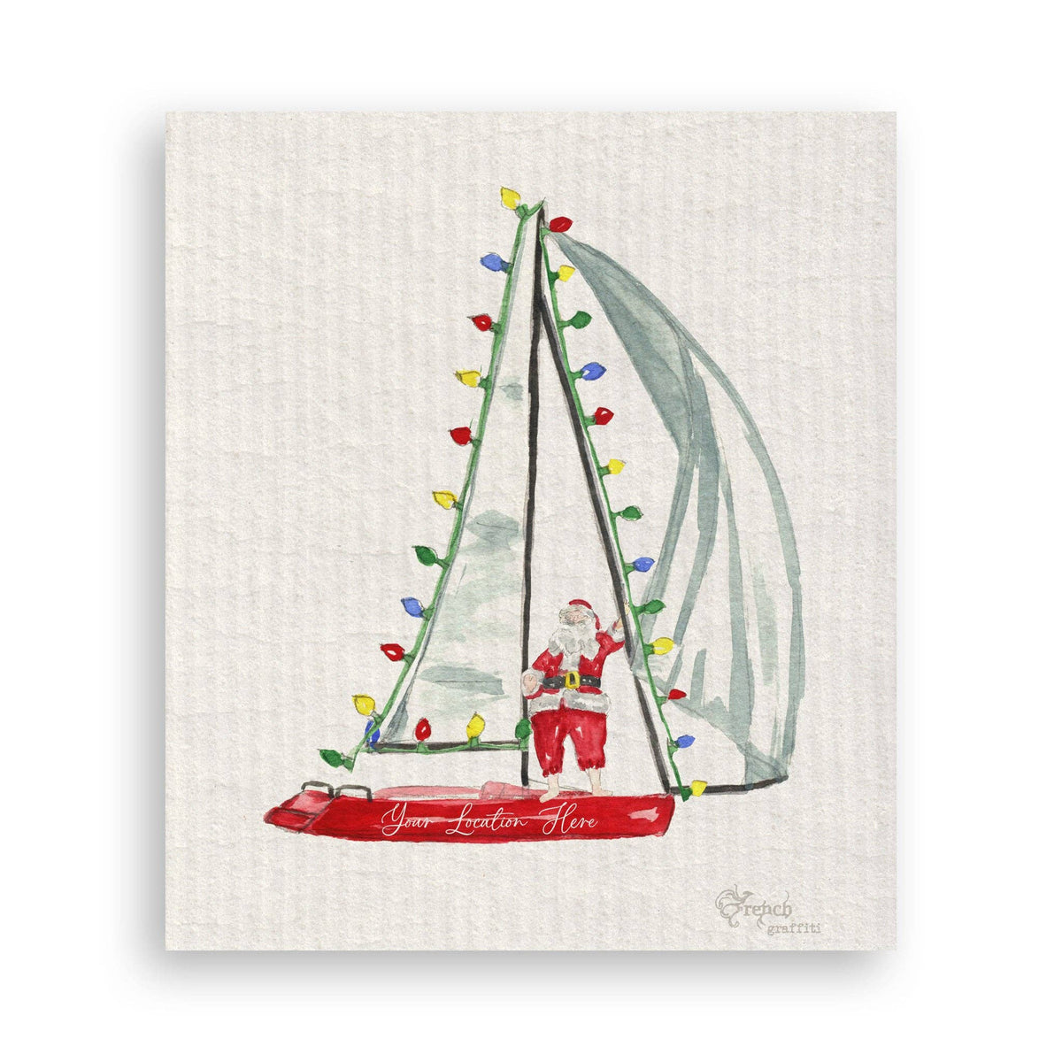 Sailing Santa Kitchen Towel