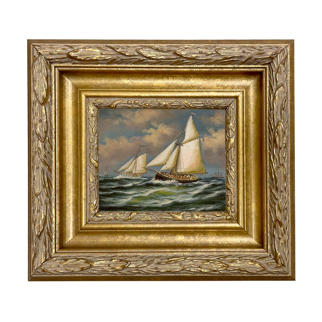 Puritan and Genesta Vintage Painting Print on Canvas