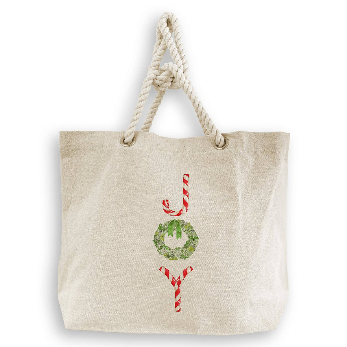 Joy with Candy Canes and Wreath Kitchen Towel