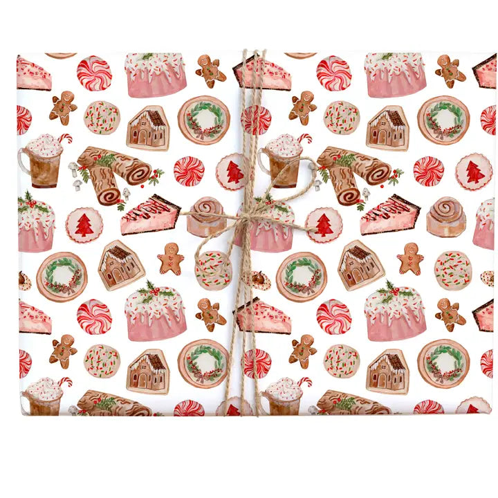 Holiday Dessert Gift Wrap Roll - Wrapping Paper