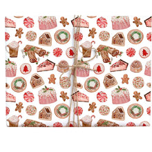Load image into Gallery viewer, Holiday Dessert Gift Wrap Roll - Wrapping Paper