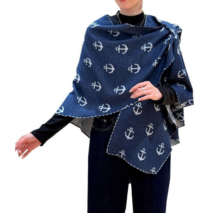 Navy / White Reversible Anchor Loop Wrap