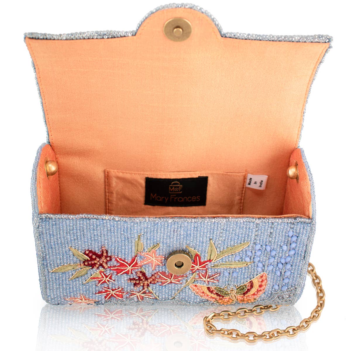 Lotus Mist Beaded Floral CrossBody Bag