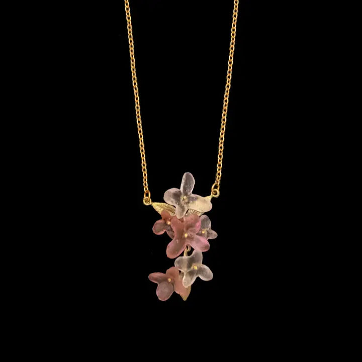 Michael Michaud Jewelry - Pink Hydrangea 16" Adj. Pendant