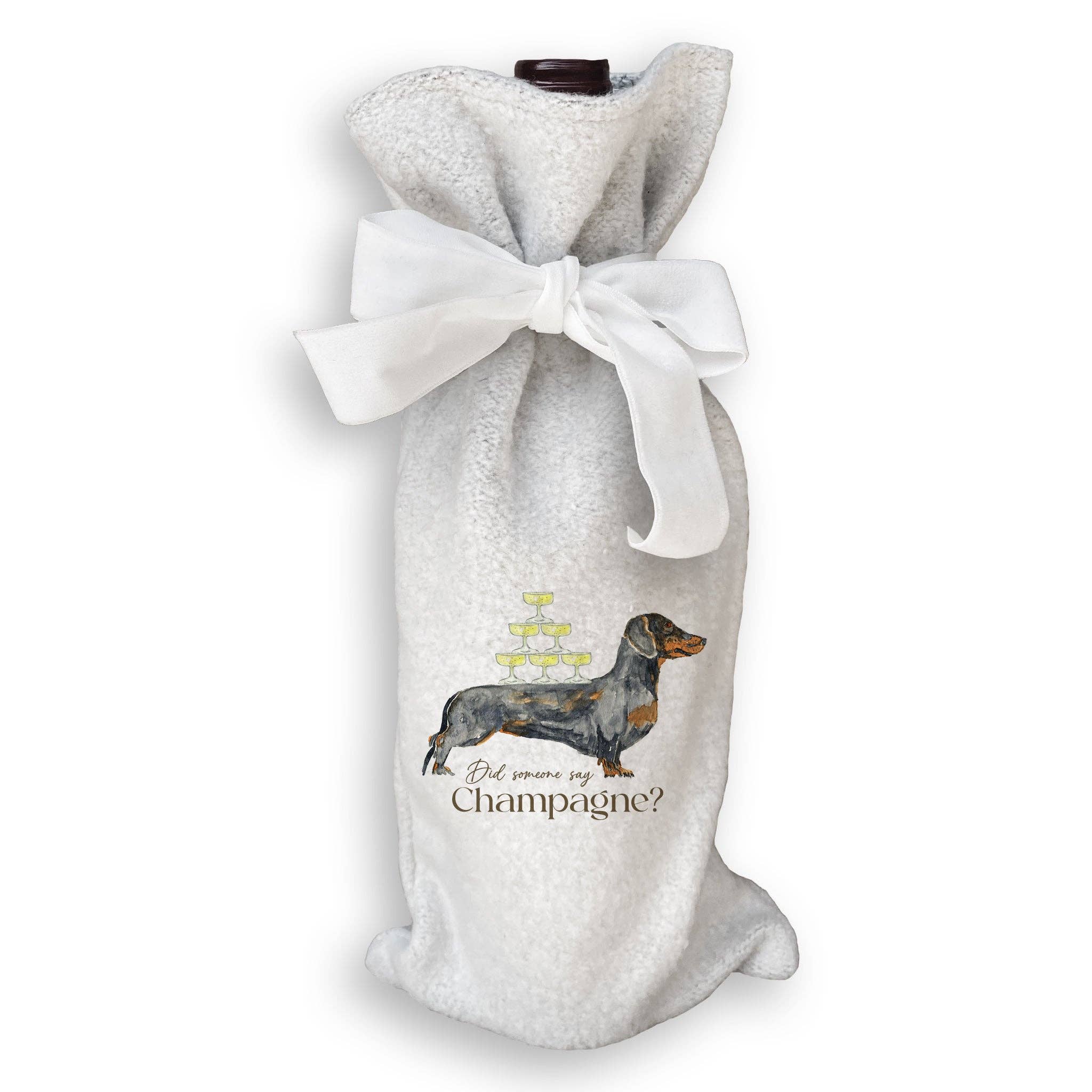 Dachshund with Champagne