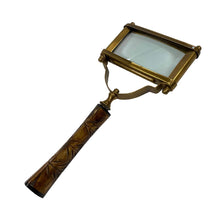 Load image into Gallery viewer, Rectangular Antiqued Brass Magnifier | Desk essentials