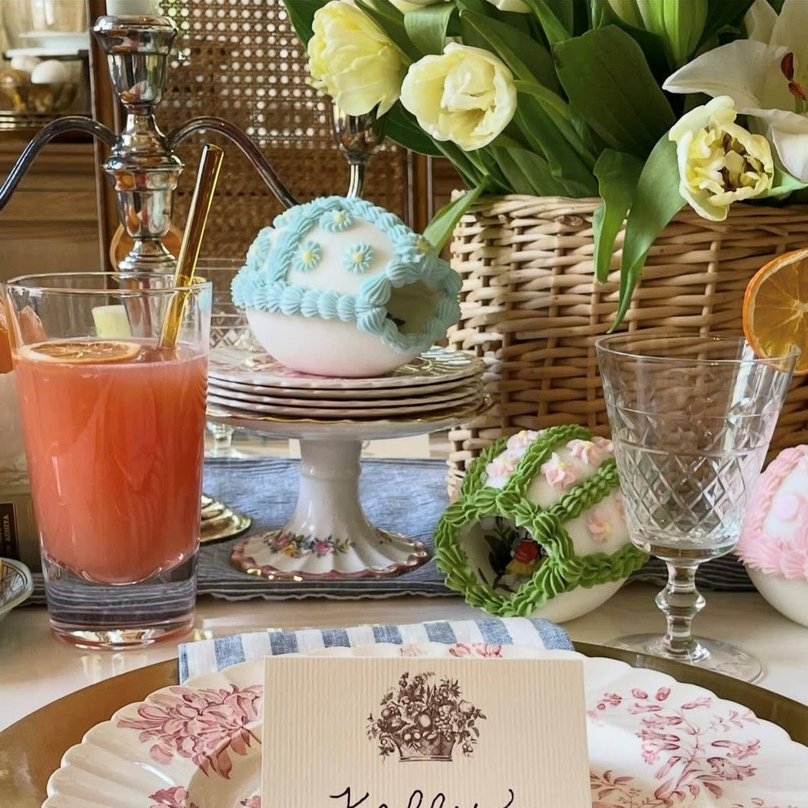 Floral Basket Place Card