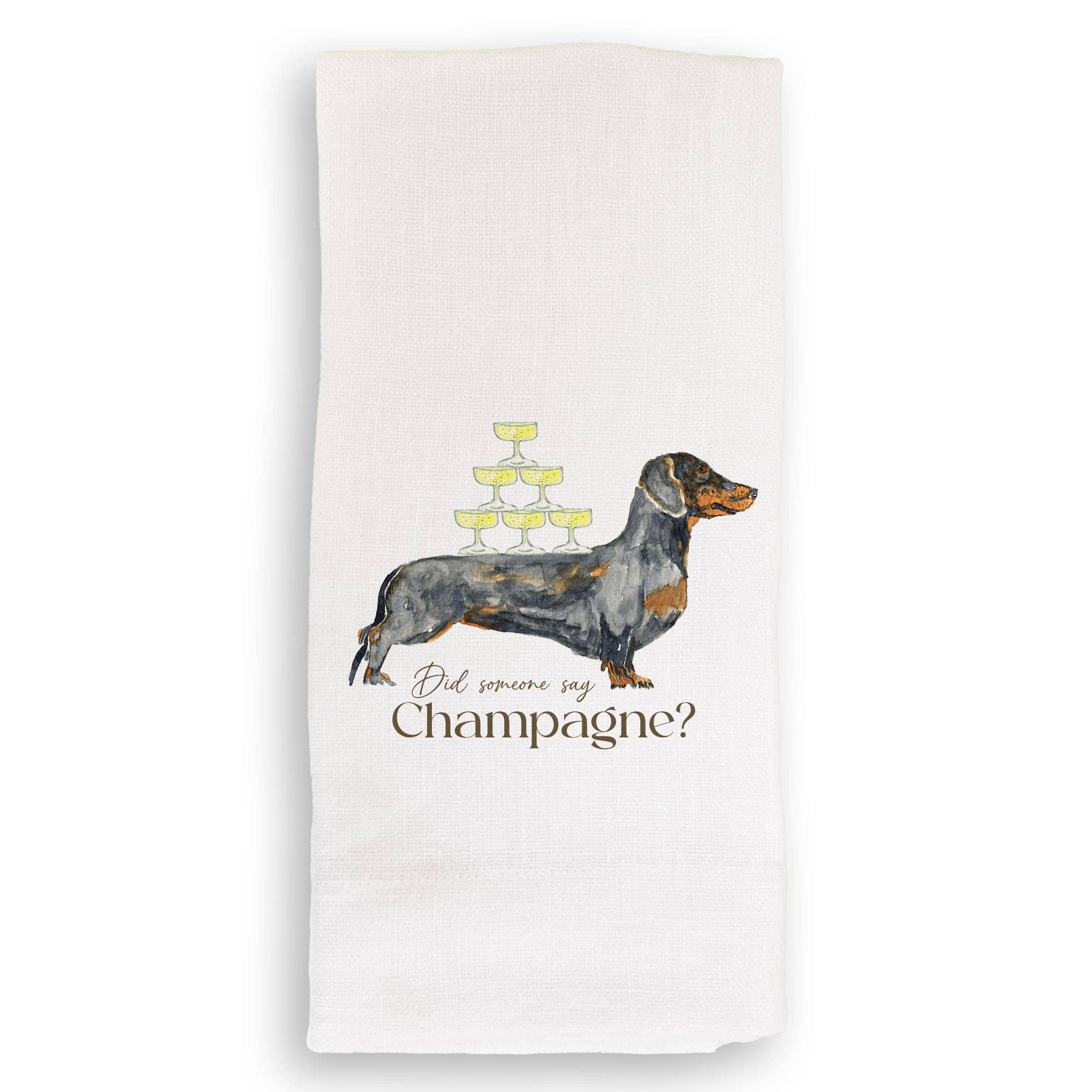 Dachshund with Champagne