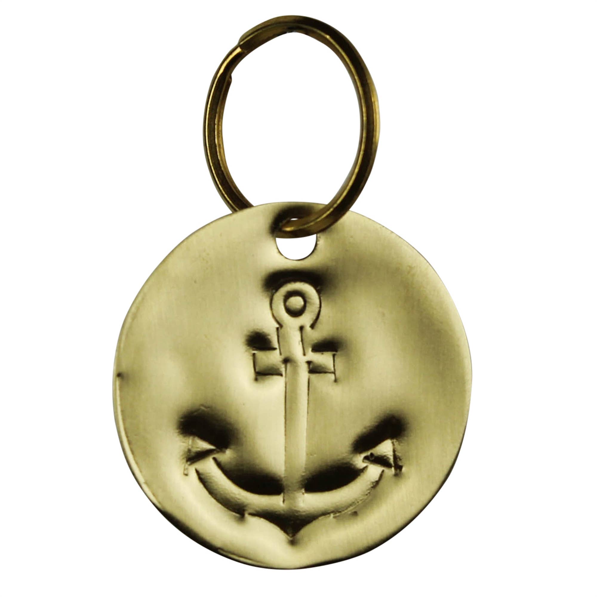 Pressed Brass Keychain - Anchor