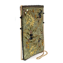 Load image into Gallery viewer, Olive Branch Beaded and Embroidered Crossbody Phone Bag