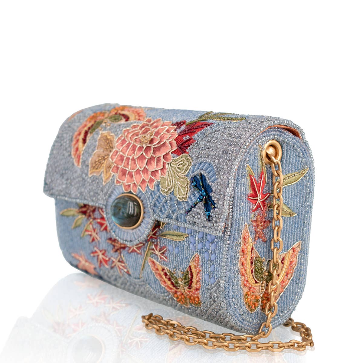 Lotus Mist Beaded Floral CrossBody Bag