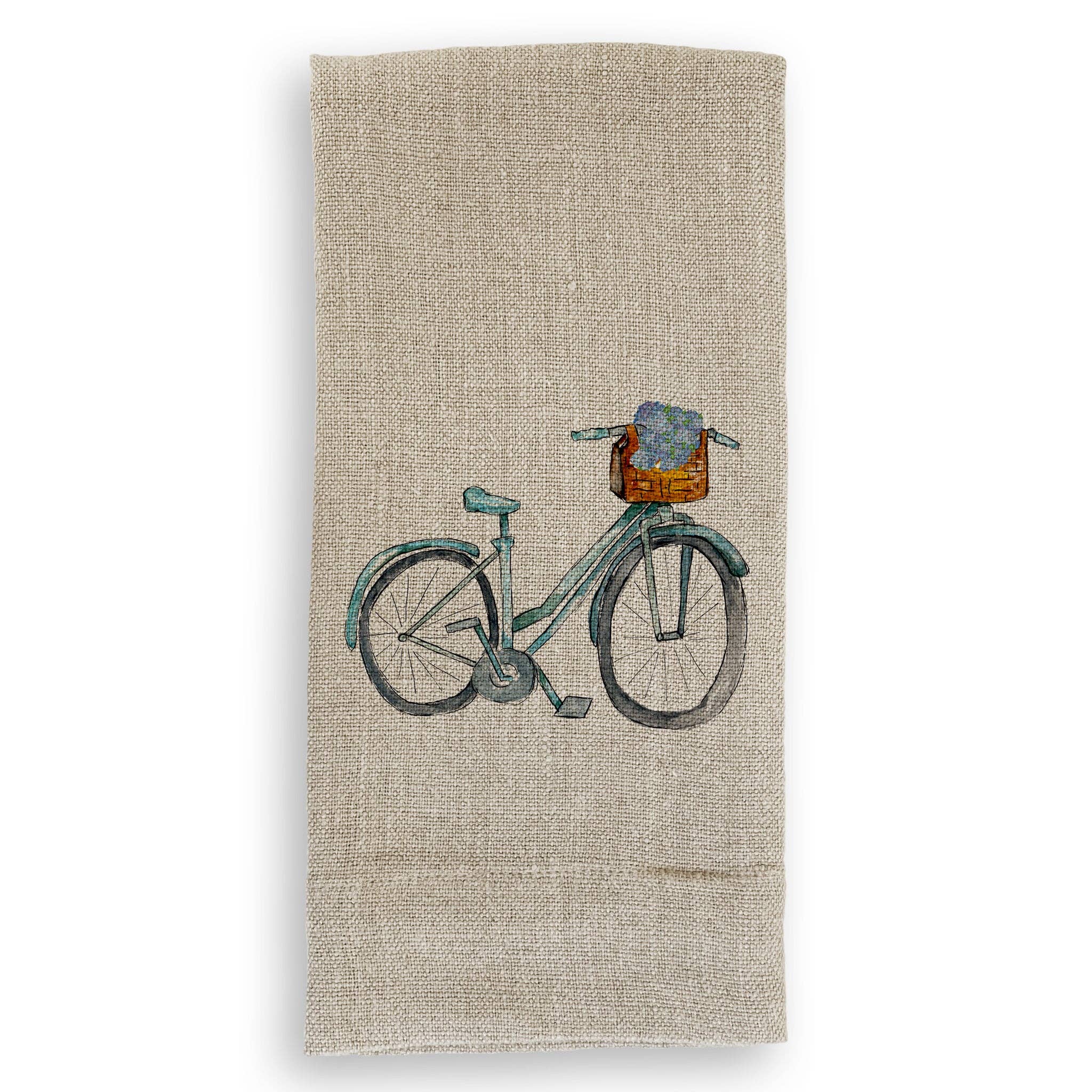 Blue Bike with Hydrangeas