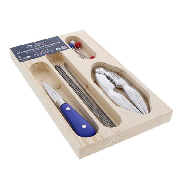 Jean Dubost 4pc Seafood Set in Paris Colors w/silver cracker