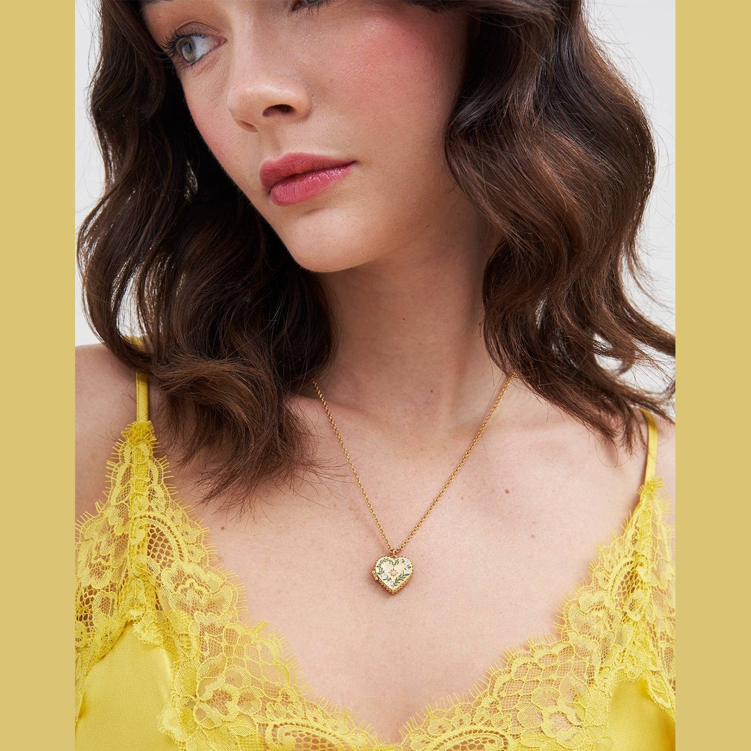 Jasmine Heart Locket Necklace