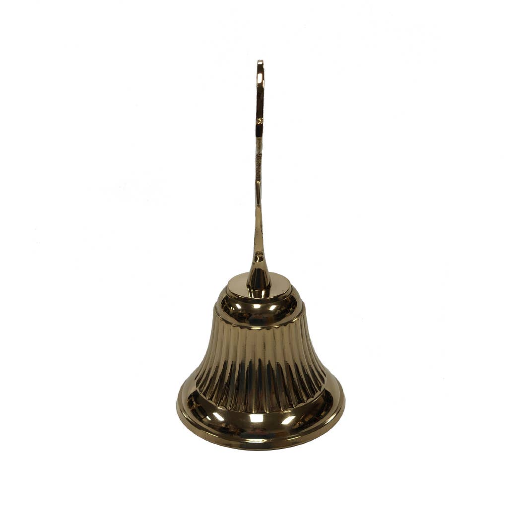 Solid Brass Anchor Hand Bell - Antique Vintage Style, 5-3/4"