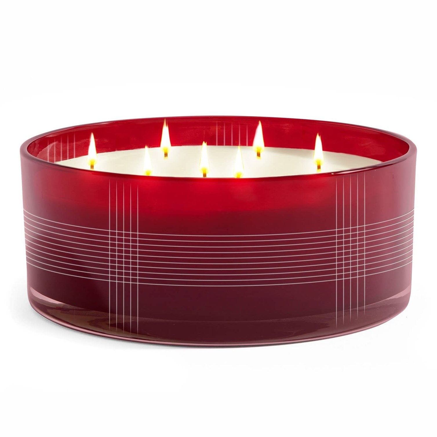 Holiday Spice Plaid Centerpiece Candle