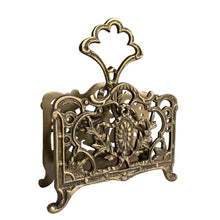 Load image into Gallery viewer, Antiqued Brass Napkin | Letter Holder | 5” | Home Accents