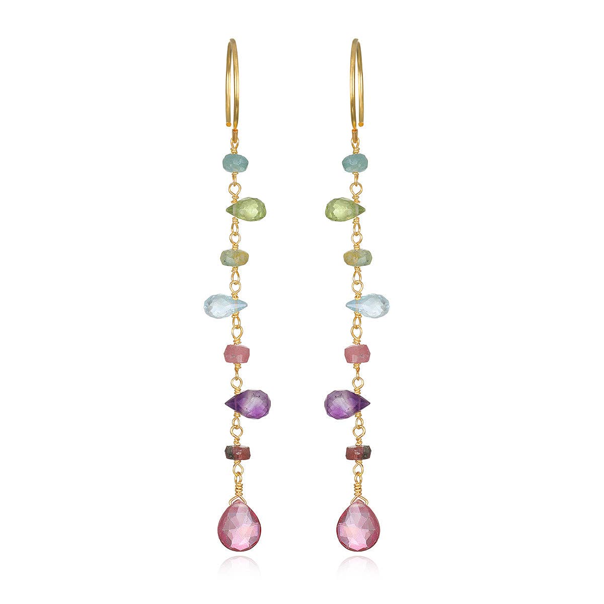 Wildflower Dangle Earrings-Pink Topaz