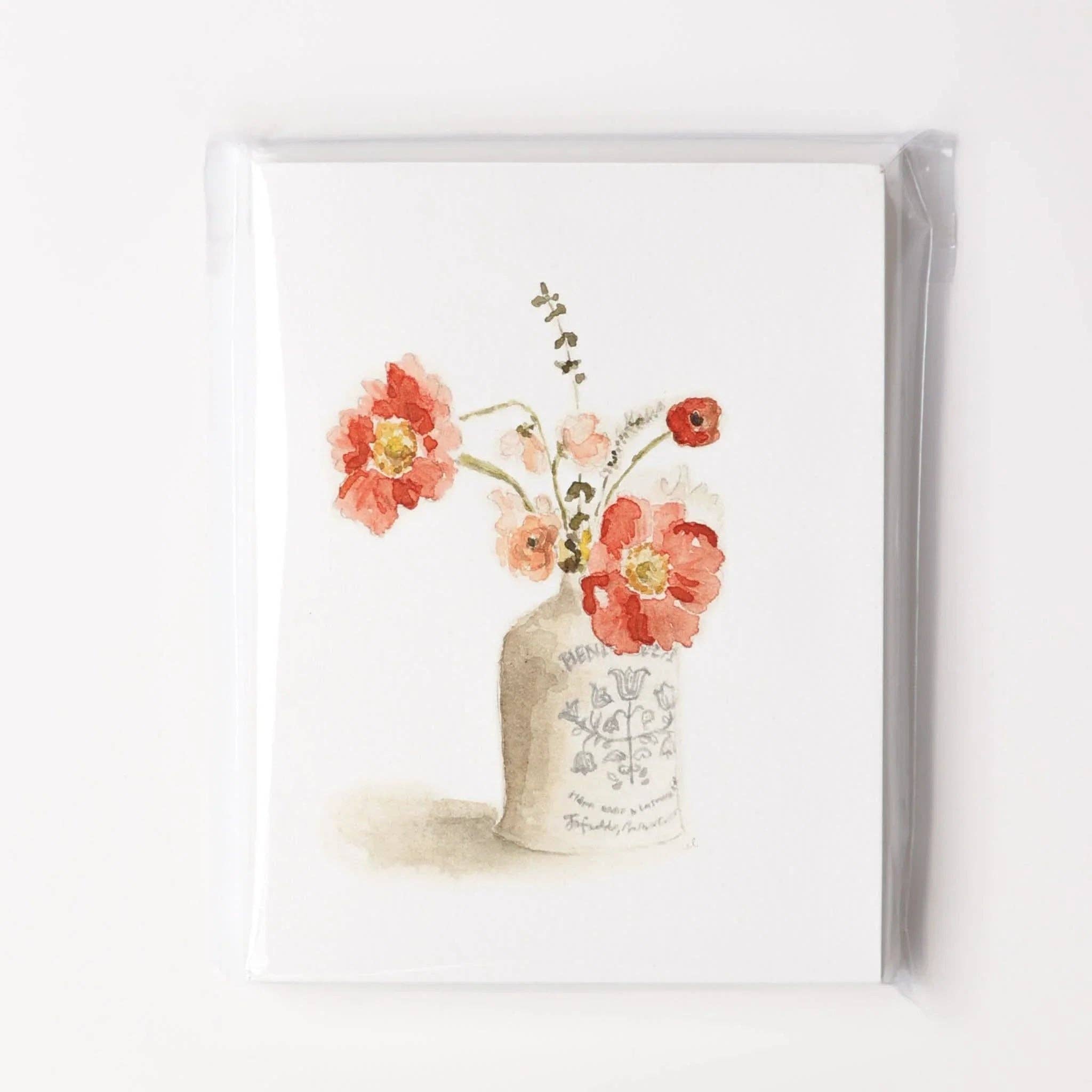 Vintage bouquet notecard