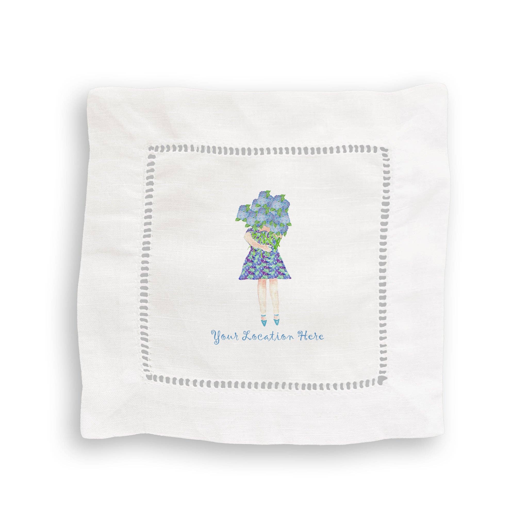 Lady with Hydrangeas Notecard & Hand Towel