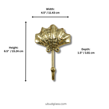 Load image into Gallery viewer, Brass Shell Wall Hook – Antique Coastal Bathroom Towel & Robe Hanger