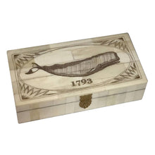 Load image into Gallery viewer, Whale 1793 Engraved Scrimshaw Bone Box | Home accents