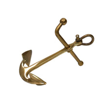 Load image into Gallery viewer, Antiqued Brass Anchor Paperweight Coastal Tabletop Décor, 5”