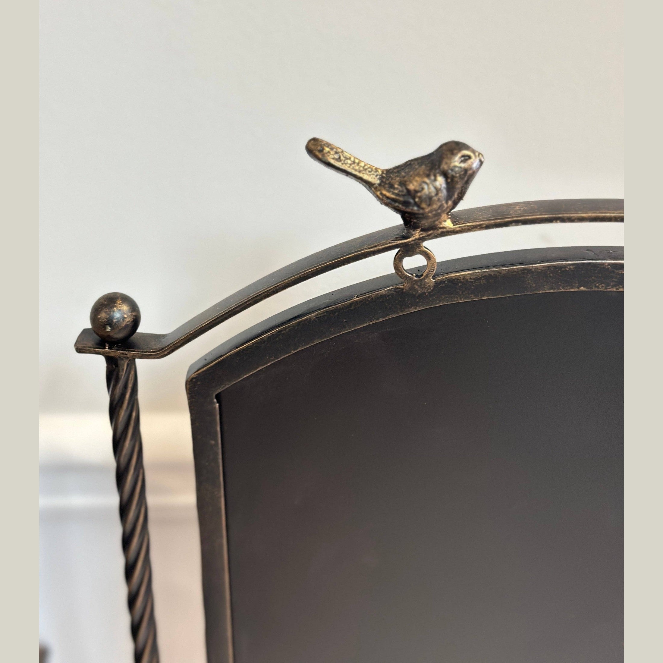 Metal Pedestal Chalkboard with Bird Accents