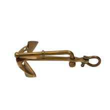 Load image into Gallery viewer, Antiqued Brass Anchor Paperweight Coastal Tabletop Décor, 5”