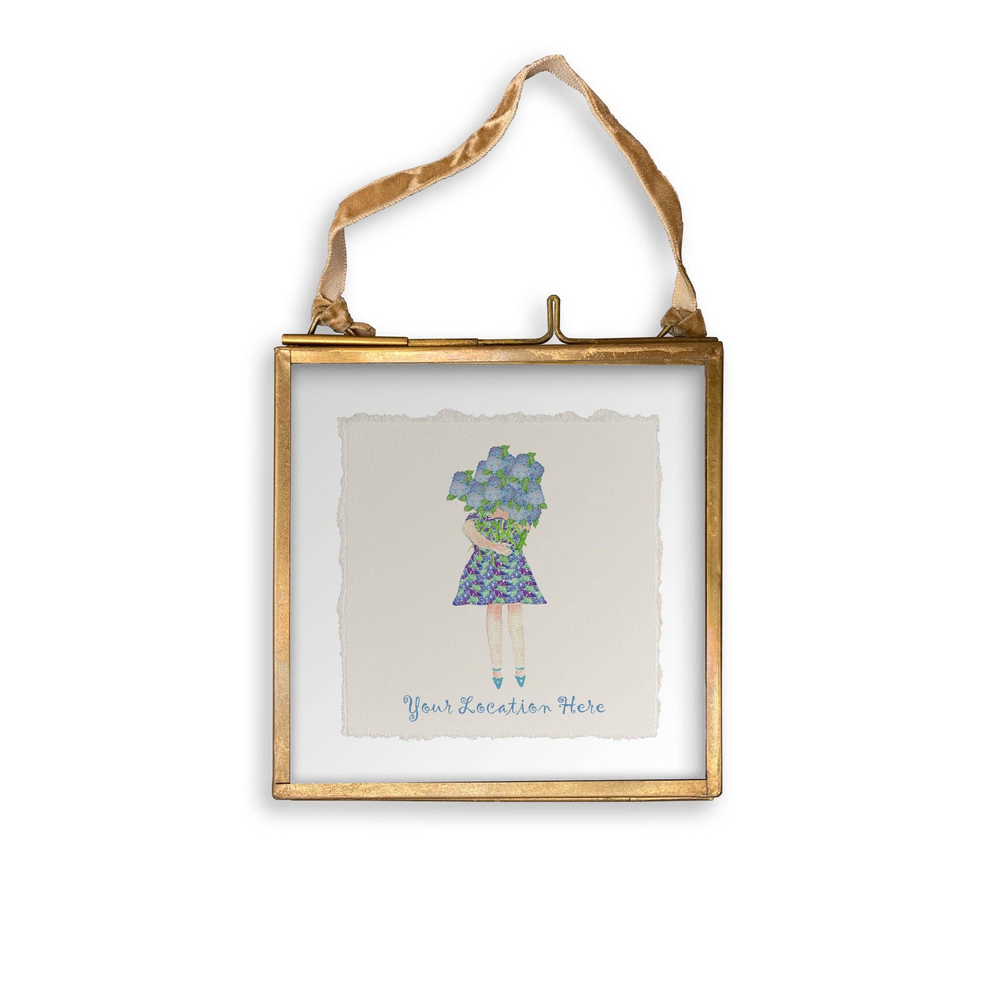 Lady with Hydrangeas Notecard & Hand Towel