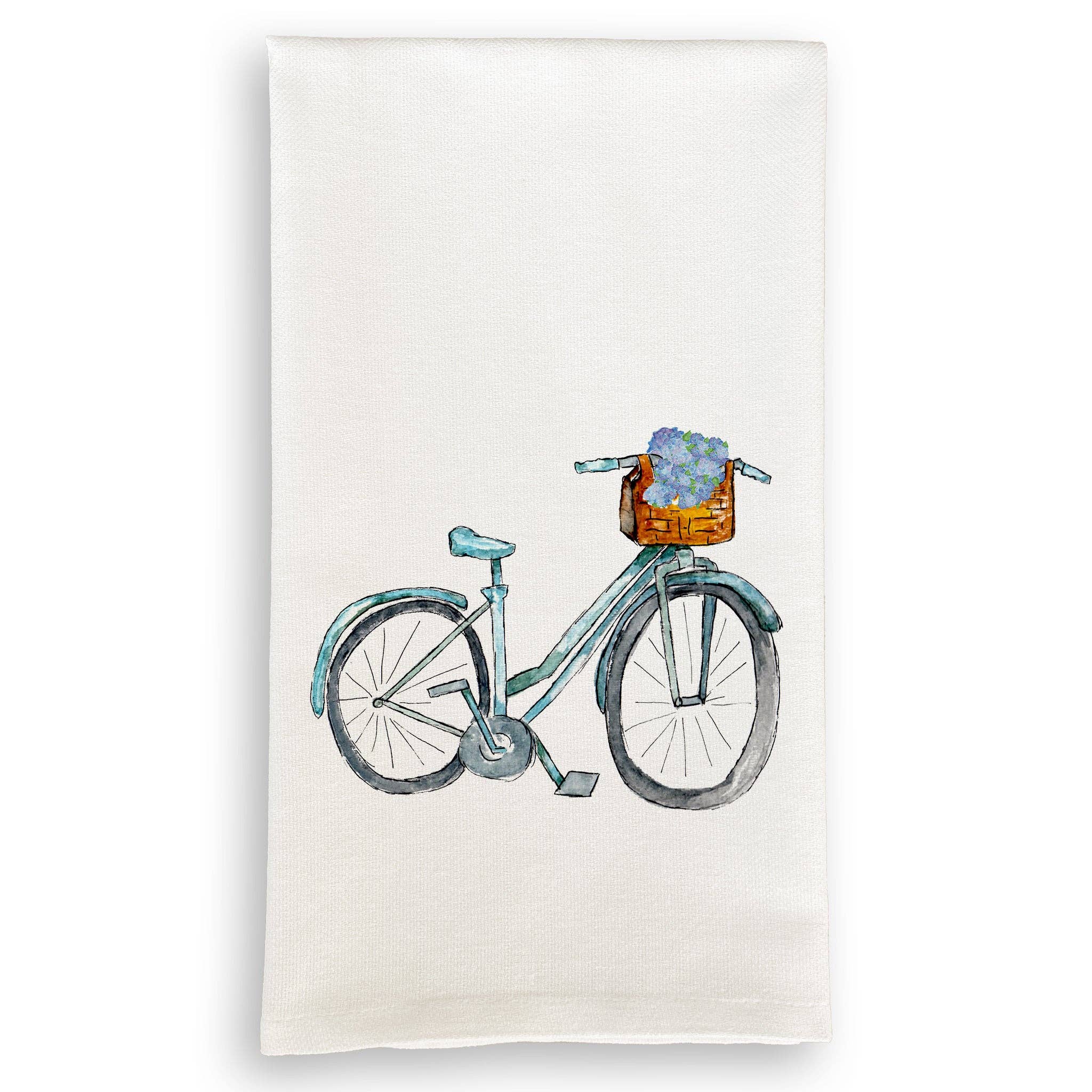 Blue Bike with Hydrangeas