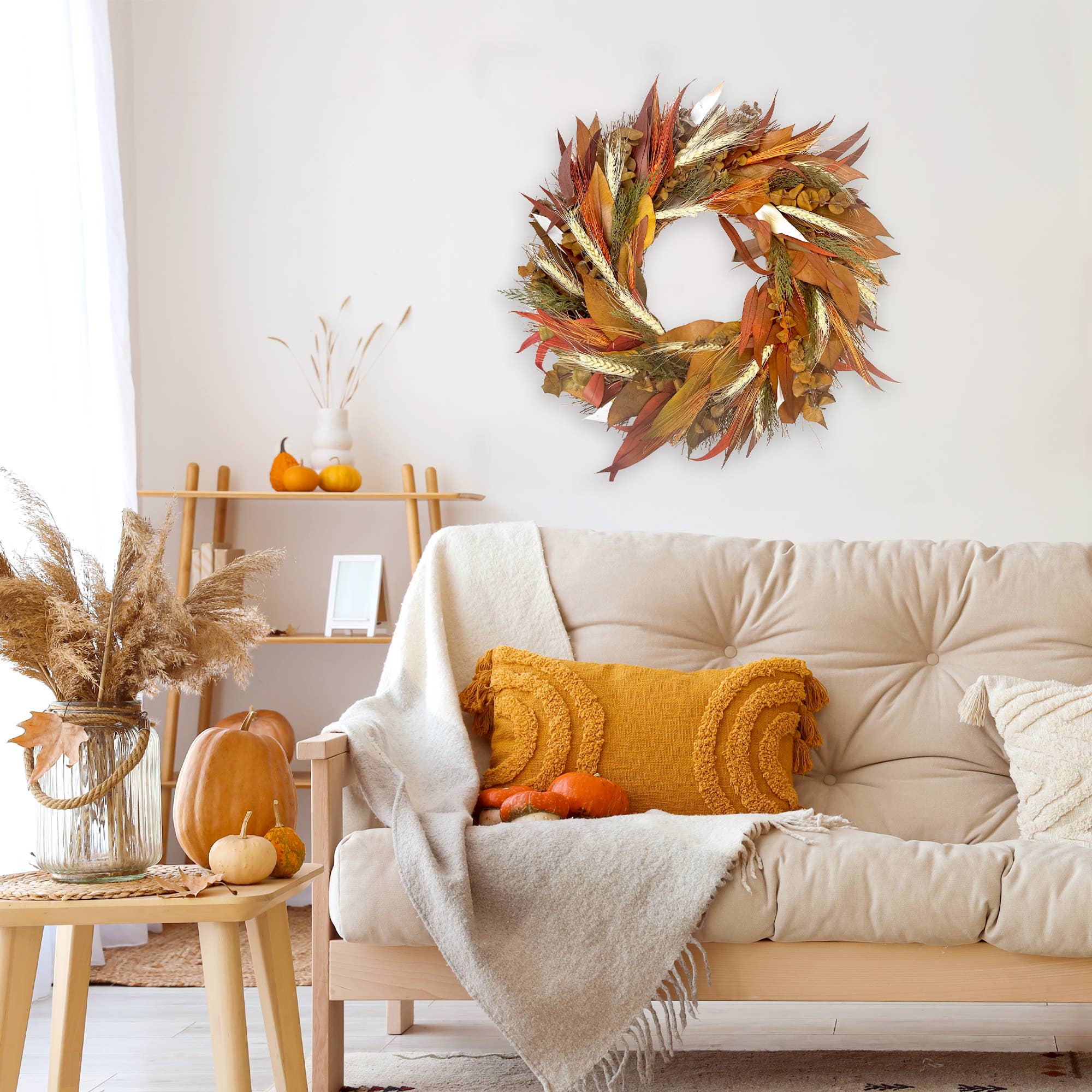 Burnt Orange Autumn Wreath
