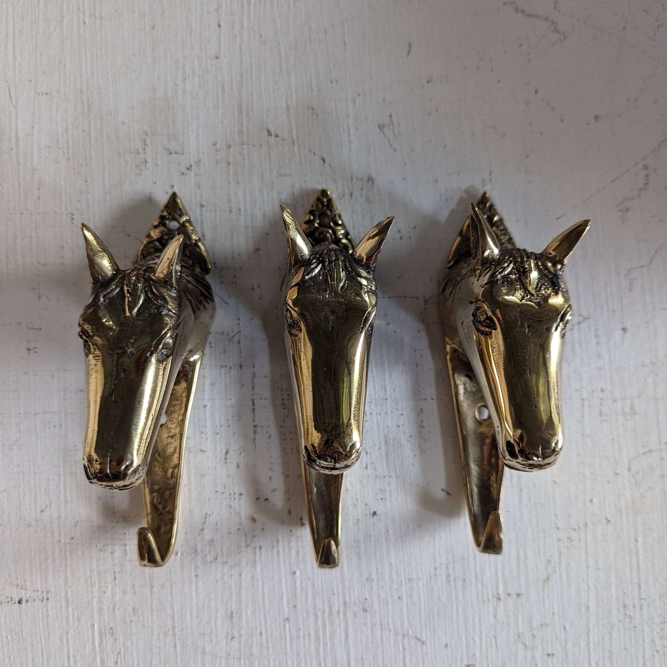 Brass Horse Wall Hook – Equestrian Tack Room & Nursery Decor Hook