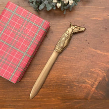 Load image into Gallery viewer, Solid Brass Antiqued Horsehead Letter Opener, 9”