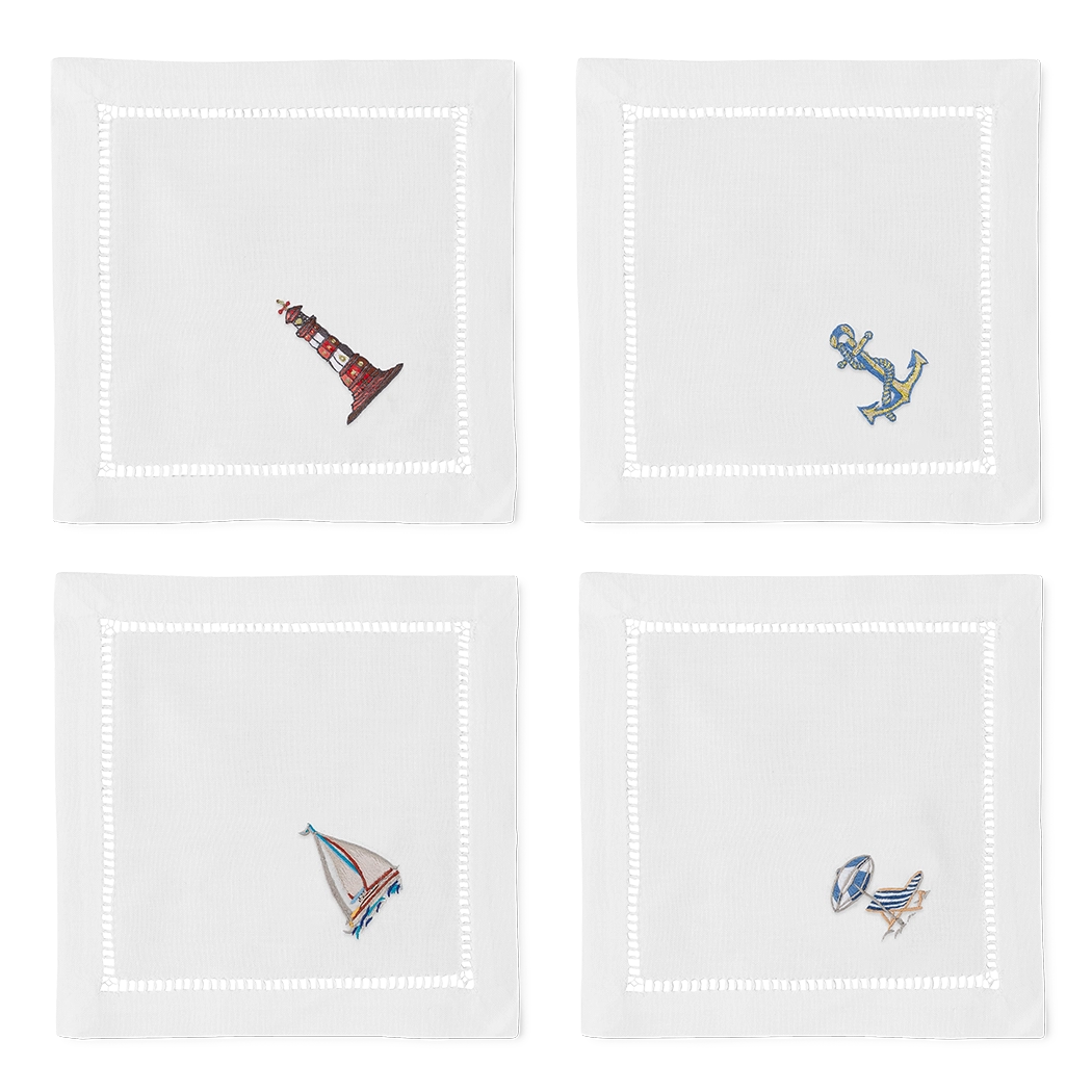 Hand Embroidered Cocktail Napkins