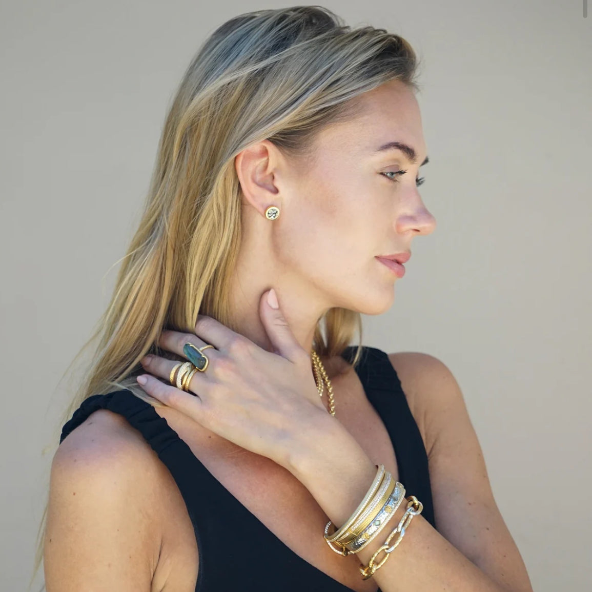 TAT 2 Design - Gold Almora Layered Band Ring