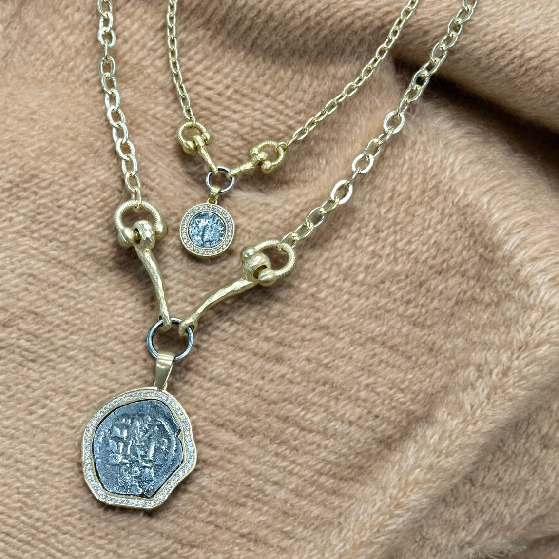 TAT 2 Design - Gold Molat Horsebit Necklace 18"