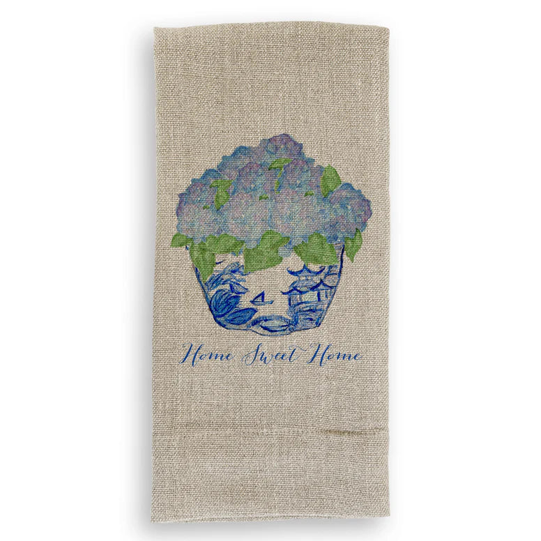 French Graffiti Natural Linen Hand Towels