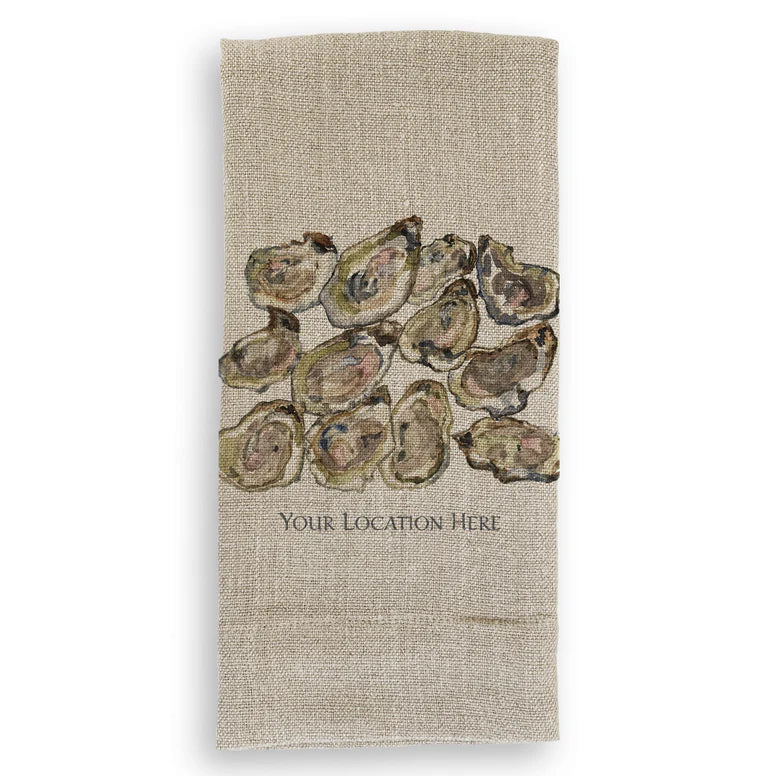 French Graffiti Natural Linen Hand Towels