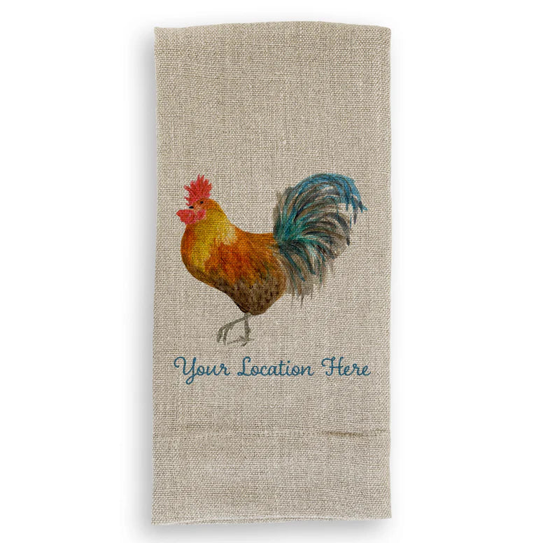 French Graffiti Natural Linen Hand Towels
